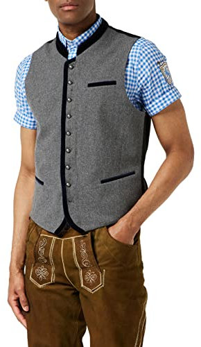 Stockerpoint Herren Alonso Trachtenweste, grau nachtblau, 48