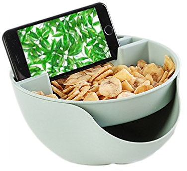 bismarckbeer Double Layers Pistachios Bowl Snacks Fruit Nuts Plate Dish Phone Holder