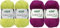 SB Pack Gründl Cotton Fun Häkelset für Topflappen Inhalt 4x50g Material 100% Baumwolle incl. Gratis Häkelanleitung und Häkelnadel (Apfel, Violett)