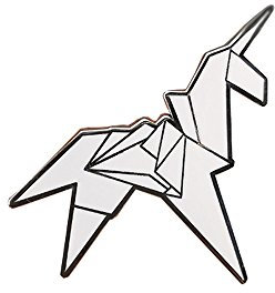 GuDeKe Origami Einhorn Pin Brosche