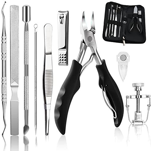 Bcabo Upgraded 6Pcs/set Ingrown Toenail Tools Kit, Premium Nail Treatment Foot Tool, Ingrown Toenail Removal Correction Clippers, Surgery Grade Ingrown Toe Nail File Lifter, Professional Pedicure Tool