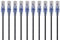 Monoprice SlimRun Lot de 10 câbles de raccordement Ethernet Cat6A – 6 m – Noir – Cordon réseau Internet – Fil de cuivre nu pur RJ45 UTP – 10 G 30 AWG