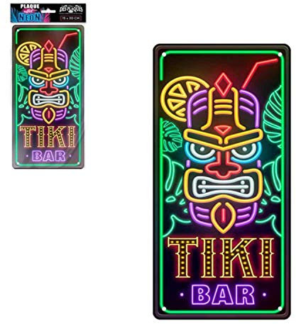 STC - Plaque Déco Effet Néon 15x30 cm – Tiki Bar