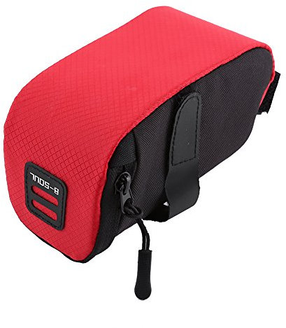 Dilwe Fahrradsatteltasche, Fahrrad-Mini-Rücksitztasche Hecktasche Unter der Satteltasche für Mountainbike-Rennrad(Rot)