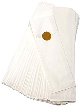 Kraft Churro Bags Plus Stickers for Sealing. 125 Bags for Pretzel Rods, Bakery Treats, or Silverware. Includes Stickers for Labeling and Sealing. Made in USA