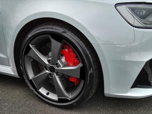 SB CarDesign 8-8,5x19 Zoll Felgen-Aufkleber passend für Audi RS3 8V Rotor 2 Felgen (Schwarz)