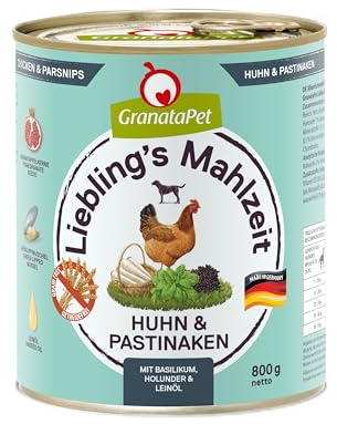 GranataPet Liebling's Repas au Poulet et panais - Nourriture Humide pour Chien - sans céréales et sans Sucre - Aliment Complet - 6 x 800 g