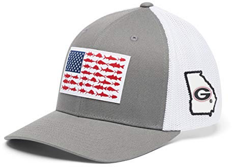 Columbia Unisex Collegiate PFG Mesh Fischflagge Ball Cap UGA - Titan S/M