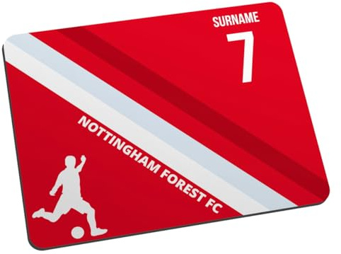 Personalised Colour Stripe Mouse Mat for Nottingham Forest fans, great for Forest football supporters, fabric top, non slip mouse pad 5mm thick