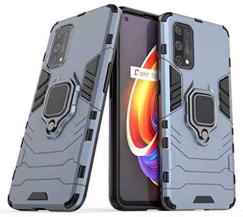 Wuzixi Cover per Realme 7 PRO,Custodia Antiurto Elegante e Robusta con Supporto per Telefono Cellulare,Cover per Realme 7 PRO.Blu Scuro