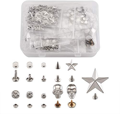 Cheriswelry Lot de 640 rivets en cristal pour cuir et clous décoratifs punk en métal pour vêtements, sacs, chaussures, loisirs créatifs