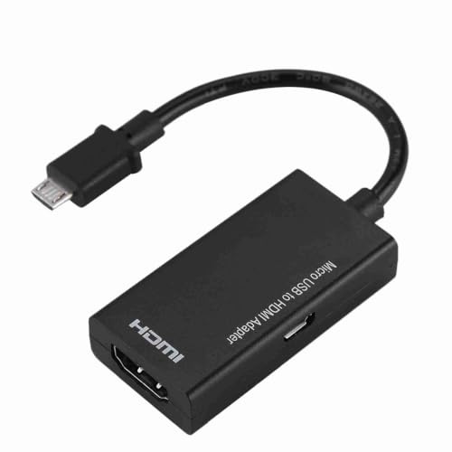 Micro USB zu HDMI Adapter, 1080P Videos 8-Kanal Stereo Sound 5-poliger HDMI Video Adapter für Android für Samsung Handy Laptop