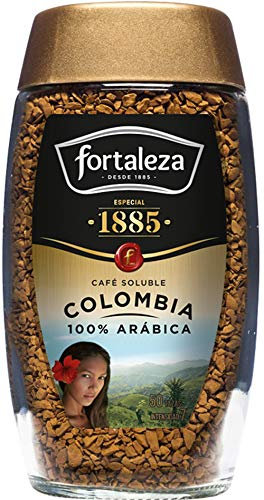 Café Fortaleza - Café Soluble Frasco, Café de Colombia, Puro Sabor, 100% Arábica, Tueste Natural, Pack 100g x 6 - Total 600g