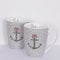 Seaside64 Lot de 2 tasses à café en porcelaine Motif ancre marine et cœurs 330 ml