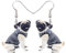 Niedlich Mops Ohrringe baumeln Haustier Hund Ornamente Schmuck für Frauen Mädchen Charme Geschenk (Schwarz)