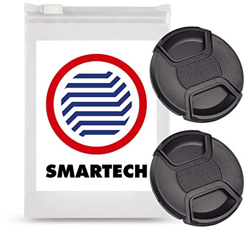 SMARTECH Bouchon pour Objectif Photo 77mm - Cache de Protection Compatible Toutes Marques - Lot de 2