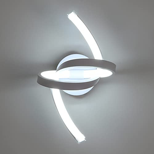 Applique da Parete Interno LED, 18W Lampada da Parete Moderna Design Spirale, 6500K Luce Bianca Fredda, Lampada a Muro in Acrilico per Camera da letto, Corridoio, Scale, Ingresso