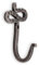 Infinity Decor Gancio appendiabiti in ferro battuto forgiato a mano per cappotti, asciugamani, sciarpe, ganci decorativi in metallo forgiato vintage | finitura peltro (IRH601)