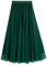iyoimono Damen Tüllrock Falten Rock Höhe Taille A Line Mesh Freizeit Fashion Skirt Spitze Rock Midi Plisseerock Lässig Frühlingsrock（Dunkelgrün）