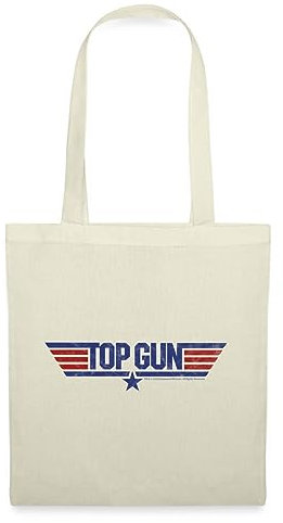 Spreadshirt Top Gun Logo Stoffbeutel, One size, Natur