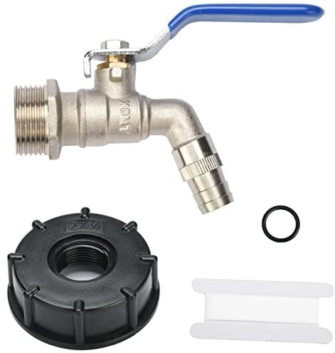 oumuik Wasserhahn Ibc, Ibc Tank Zubehör & Container, Ibc Hahn 3/4 Zoll mit Adapter s60x6 für Regentonne