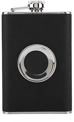 8oz Shot Flask Stainless Steel Whisky Hip Wine Bottle for Men Outdoor Camping Flagon Large Capacity Car Kettle with Funnel Glasses for Groomsmen Present