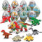 BloXLady | Dinosaurier Eier Spielzeug mit Klemmbausteinen für Mädchen und Jungen - Geburtstag,Kids Party, Ostern, Geschenk für Kinder 6-12 Jahre - Dinos wie Velociraptor,Triceratops