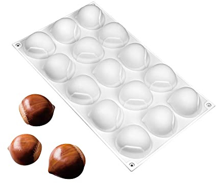 Moules à gâteaux en mousse française en silicone, ustensiles de cuisson 3D bricolage moule à bougie de savon au chocolat, 15 trous châtaigne chinoise