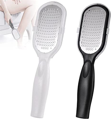 2 pcs Pedicure Knife Foot Sharpeners, Stainless Steel Pedicure File Foot Care Remove Hard Skin Callus Foot File Can Be Used On Both Dry and Wet Feet