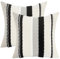 Tosleo 2er Set Kissenbezug Chenille 45x45cm Baumwollmischung Kissenhülle Sofakissen Streifen Dekokissen Boho Deko Kissenbezüge für Sofa Wohnzimmer Schlafzimmer Outdoor Kissen (Schwarz1, 45 x 45 cm)