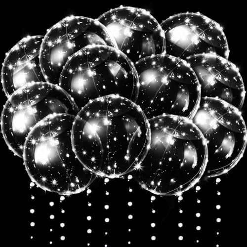 Confezione da 10 palloncini a LED, luminosi, palloncini luminosi, palloncini luminosi, palloncini a LED da 20 pollici, palloncini con luce, luci per compleanno, San Valentino, feste