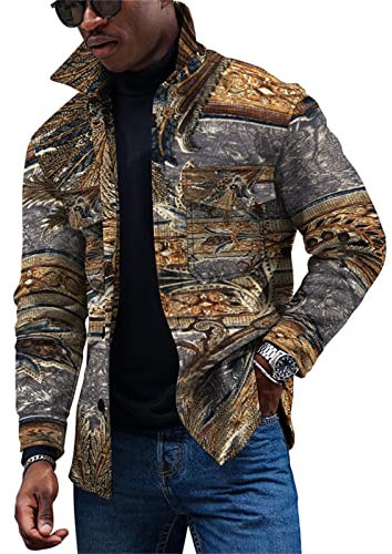 KONG JIMFAN Herren Jacke Glänzende Jacke Leinen Hemd Herren Dünne Jacke Jacken Herren Muskelshirts Herren Herren Winterjacke Herbstjacke Herren Trachtenhemd Herren Männer Jacken Winter(Light Gray,L)