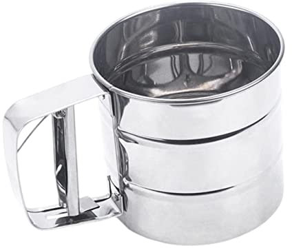 HOMSFOU Stainless Steel Flour Strainer Sifter Flour Strainer Sifter Sifter for Baking Sugar Powder Kitchen Supply