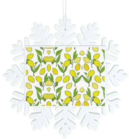 Gelbe frische Zitronen Druck Weihnachten Schneeflocke Dekor Geschenke geeignet Weihnachtsbaum Weihnachtsmann Urlaub Neujahr Party