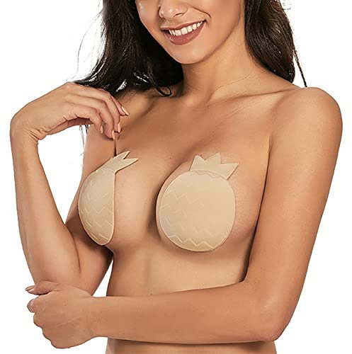 Klebe BHS für Frauen Große Boob Tape Silikon Trägerloser BH Klebeband zur Fixierung der Brüste BH Haut Freundlich Bequem für Rückenfreies Abendkleid