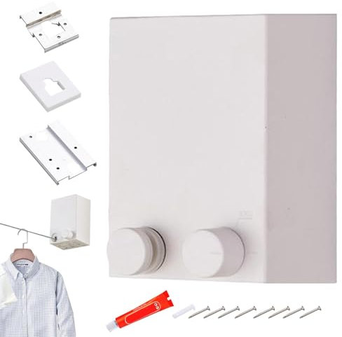 Alambre de secado de ropa, cuerda de secado de lavandería resistente, longitud ajustable, tendedero de alambre invisible para sótanos, garajes, hoteles, terrazas, porches