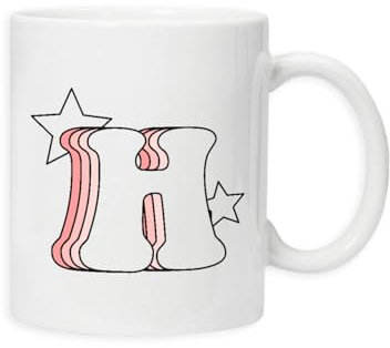 New Spirit Original A-Z alpahabet Letters Initials Mug, Coffee, Tea, Drinks Cup, Drinking Mug, Brew, Cuppa, Name Initials (H)