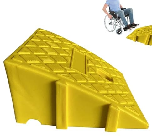Amarillo 25×27×13cm Rampas De Coche Portátil Y Ligeras, Rampa para Bordillos De Coche Moto, Rampa De Umbral Antideslizante para Silla De Ruedas Coche Moto Scooter Bicicleta Andador Aceras Garajes