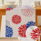 Vorysum Tischläufer Blumen Rot Blau Dahlien Tischläufer Modern Wasserabweisend Leinen，Dekoration Tischdecke Outdoor Sommer Garten für Hochzeit Esszimmer Party Urlaub Dekor 33 x 183 cm