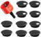 Lot de 10 Passe-Câble avec Scie Cloche - 50 mm de diamètre - Cache-câble pour Câble Rond, Organiseur de Fil pour la Maison et Le Bureau, Noir