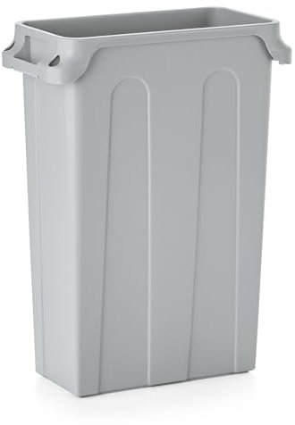 MUVELL Poubelle 75 l + différentes variantes de couvercle, 3,6 kg, poubelle grise, poubelle de cuisine, poubelle gastronomique, 56,5 x 27,9 x 76 cm (sans couvercle)