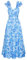 Robes de Fête pour Femme Robe d'été Swing Robe de Plage Robe Florale Femme Robe Trapèze à Bretelles Robe de Soirée Fleur Bleue S