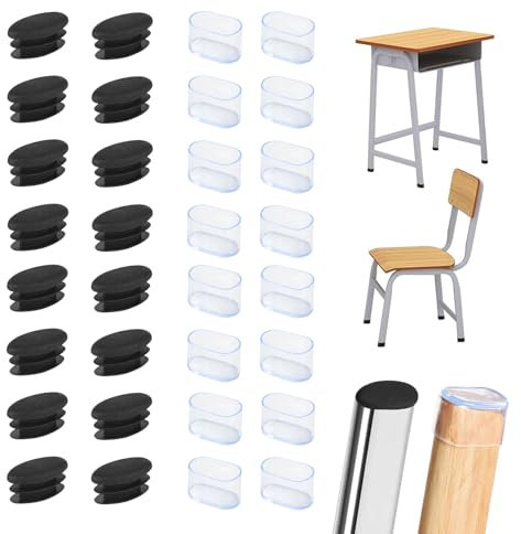 EUYKQNOI Embouts en Plastique pour Tubes Pieds de Meubles Embouts Ovales pour Pieds de Chaise en Plastique Bouchon pour Tuyau Ovale pour Pieds de Meuble Trampoline Armoire Chaise 32 pièces (15x30mm)