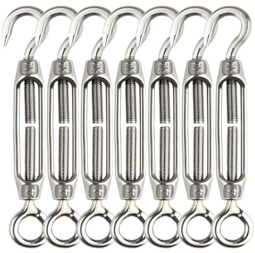 BOUBONI Turnbuckle Wire Tensioner M4 Eye Stainless Steel Hook Outdoor Hanging Tensioners Rope Tension Heavy Duty (7)