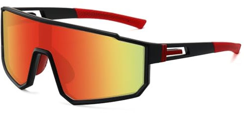 Perkanion Schnelle Brille Herren Polarisiert - Fahrradbrille mit UV Schutz Windschutz Rennrad Fahrrad MTB Rave Sport Sonnenbrille