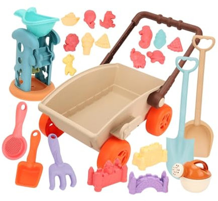 KiBcsLic Sandspielzeug für Kinder, Trolley mit Schaufeln, Geschenke für Den Geburtstag, Spielzeug für Den Park Und Garten