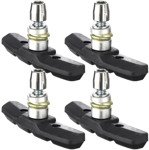 4 PCS Pastillas de Freno Bicicleta, Zapatas Freno Bicicleta, Zapatas de Freno Pastillas 60mm Symmetric Compatible con Shimano Tektro Avid Sram V-Brake Bicicleta, Negro