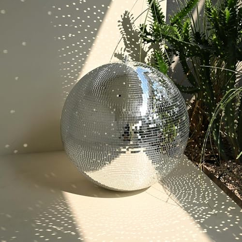 Yescom 20 Large Disco Ball Mirror Big Hanging Glass Decoration for 70s 80s Party Events Wedding DJ Dance Club Bar Stage Lighting Business Holiday Home Decor Silver