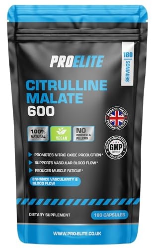 L Citrulline Malate 180 Vegan Capsules | High Strength 1200mg | Boost Circulation, Performance & Muscle Recovery | 100% Natural Preservative & Filler Free | Resealable and Recyclable Pouch by PROELITE