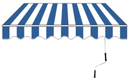 Manuelle Markise Einziehbar Wasserdicht UV-beständig Terrassenüberdachung 2x1,5m/3x2,5m/4x/5x klappbare Outdoor Abdeckung mit Handkurbel & Zubehör für Garten, Balkon & Restaurant